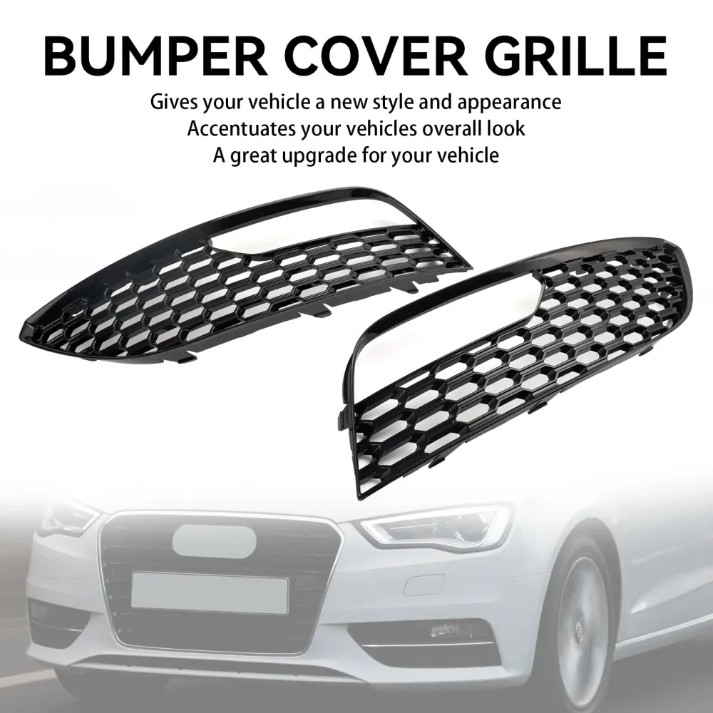 Audi A3 S3 2012-2016 Mesh Front Bumper Fog Light Surround Cover Grille 2PCS