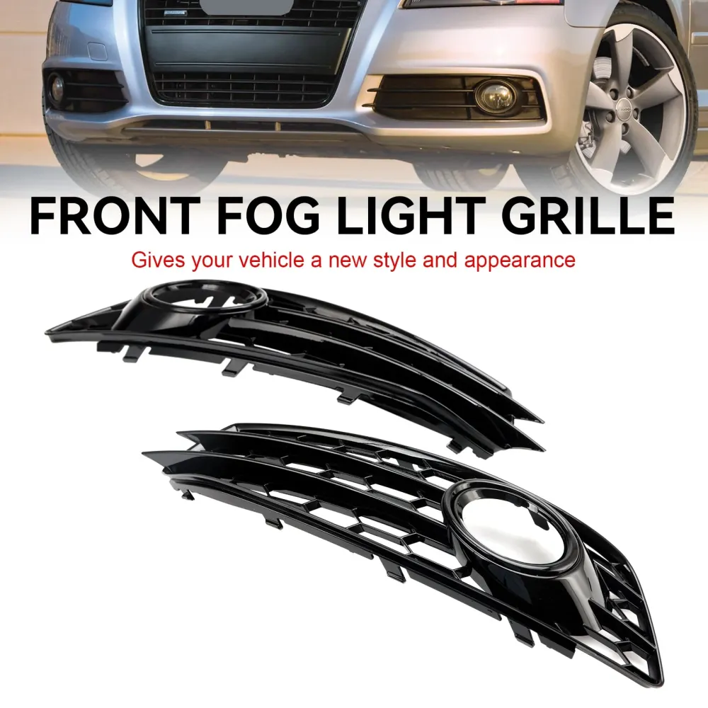Audi A3 8p S-Line 2009-2012 Honeycomb Front Bumper Fog Light Grill Cover
