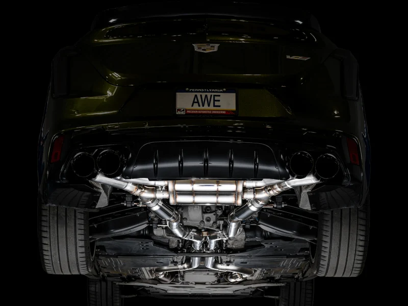 AWE Tuning 2021+ Cadillac CT4-V Blackwing SwitchPath Exhaust - Diamond Black Tips