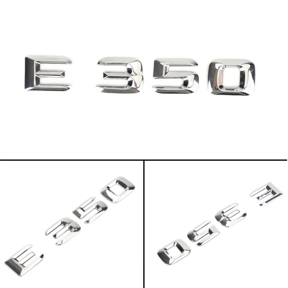 Bakstamme emblem Badge Navnplate Decal Letters Numbers Fit Mercedes E350 Chrome