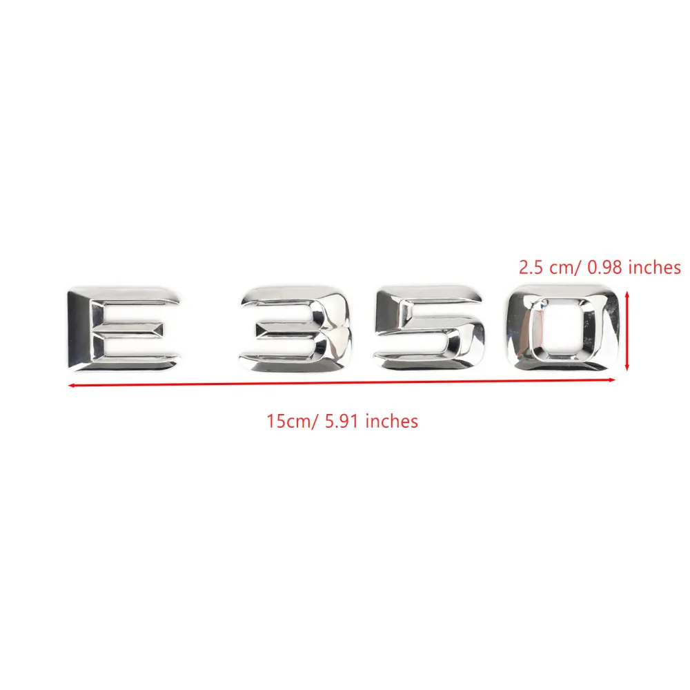 Bakstamme emblem Badge Navnplate Decal Letters Numbers Fit Mercedes E350 Chrome