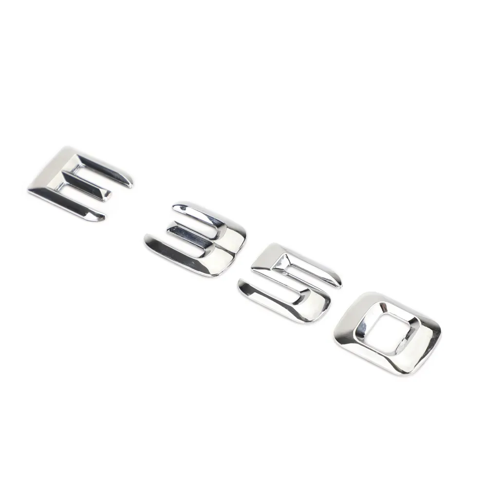 Bakstamme emblem Badge Navnplate Decal Letters Numbers Fit Mercedes E350 Chrome
