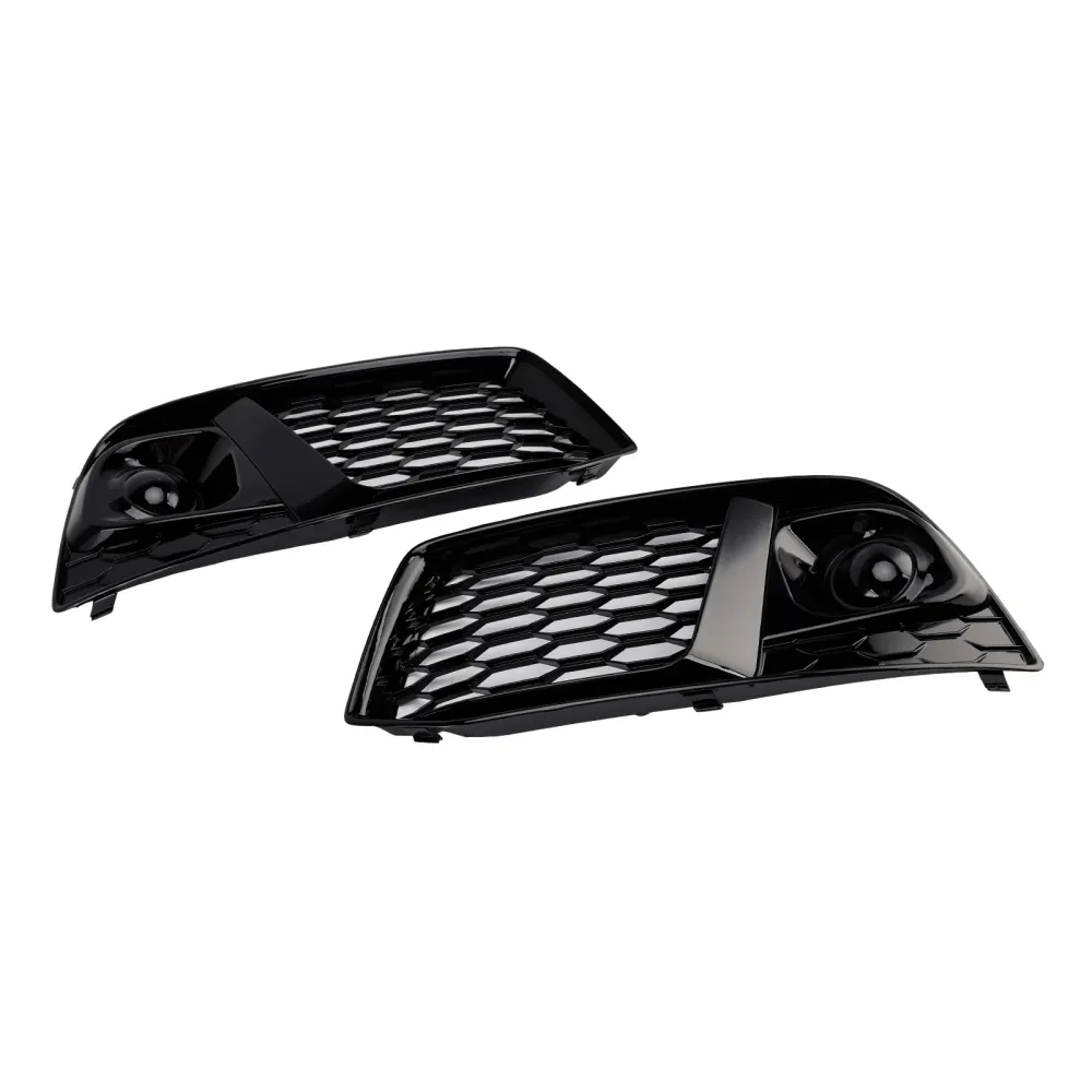 Black Front Honeycomb Fog Lamp Grille Grill Cover Fit Audi Q5 SQ5 2018 2019