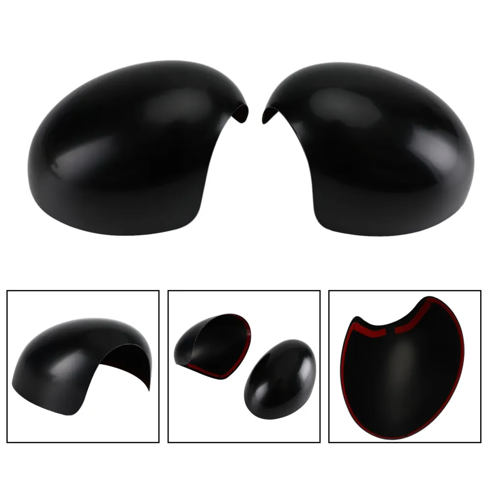 2 x Black Mirror Covers Mini Cooper R55 R56 R57 Høy kvalitet