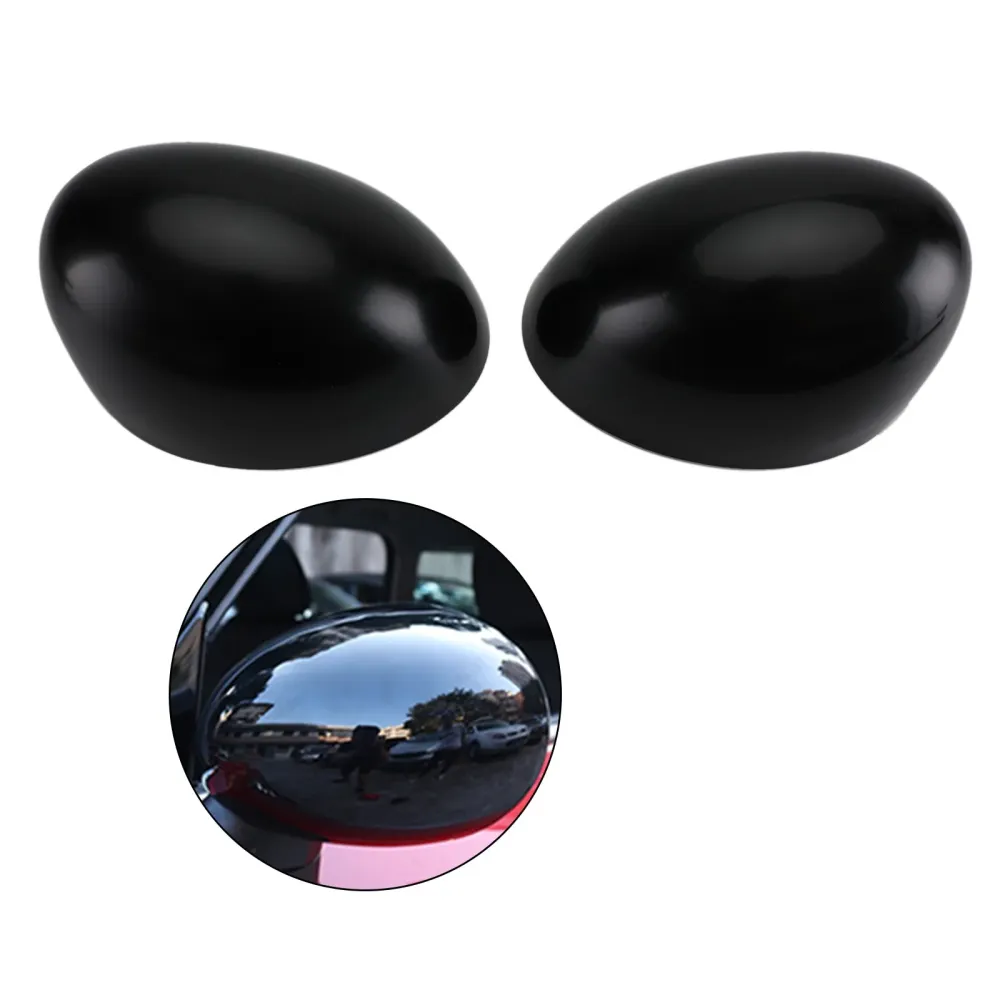 2 x Black Mirror Covers Mini Cooper R55 R56 R57 Høy kvalitet