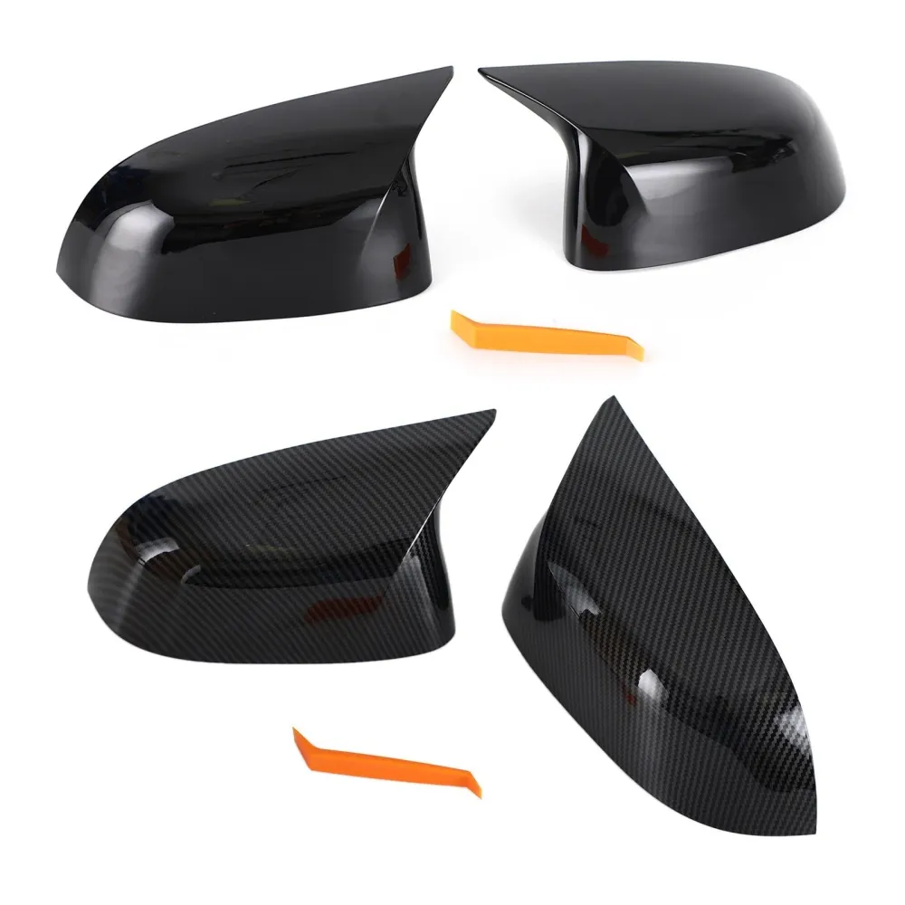 2x Black Rear View Side Mirror Cover Caps BMW X3 X4 X5 X6 G01 G02 G05 G06