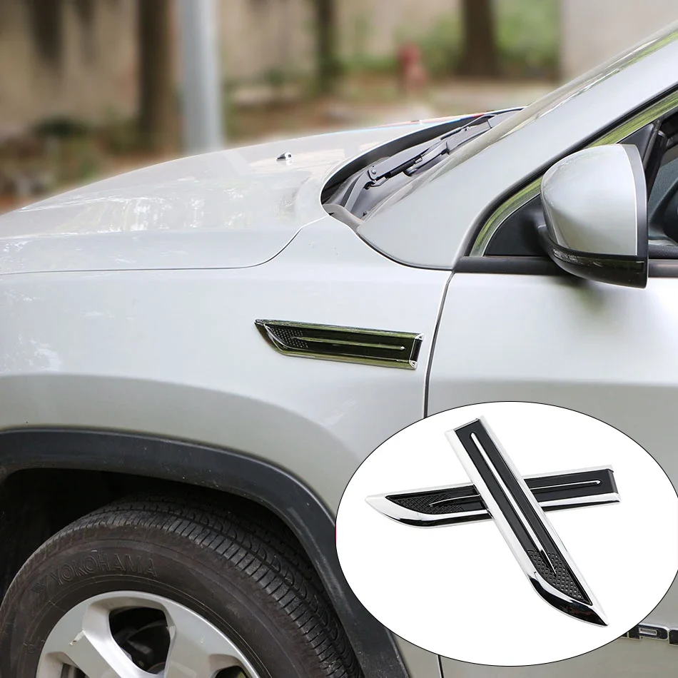 Blade Shape Car Side Fender Trunk Badge Sticker Set 2 Kia Audi Ford VW ABS