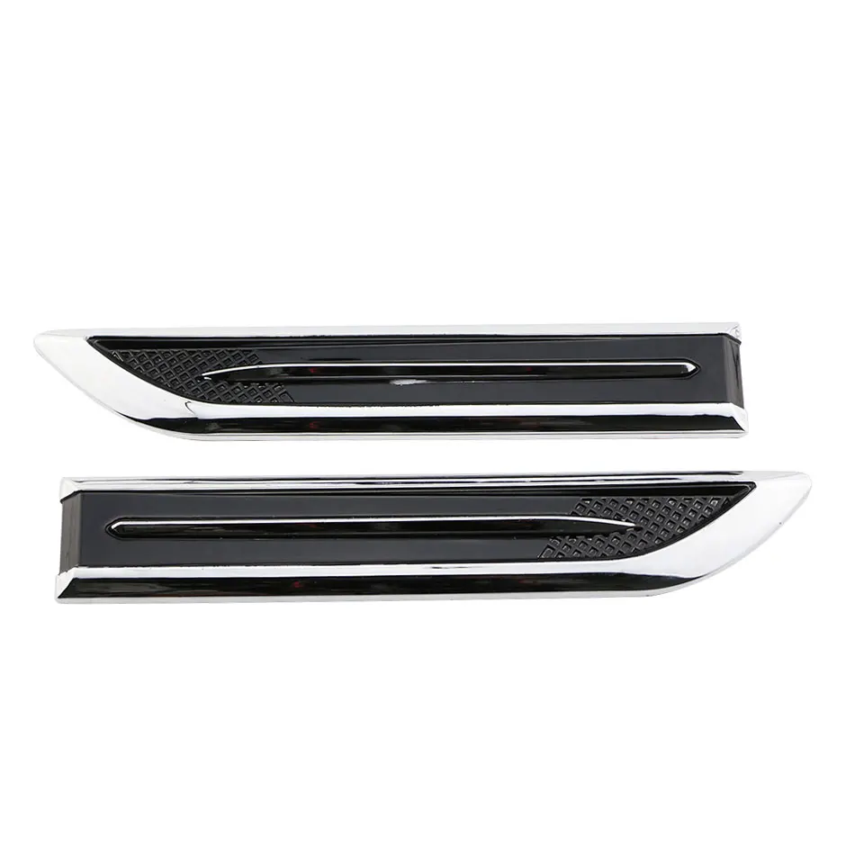 Blade Shape Car Side Fender Trunk Badge Sticker Set 2 Kia Audi Ford VW ABS