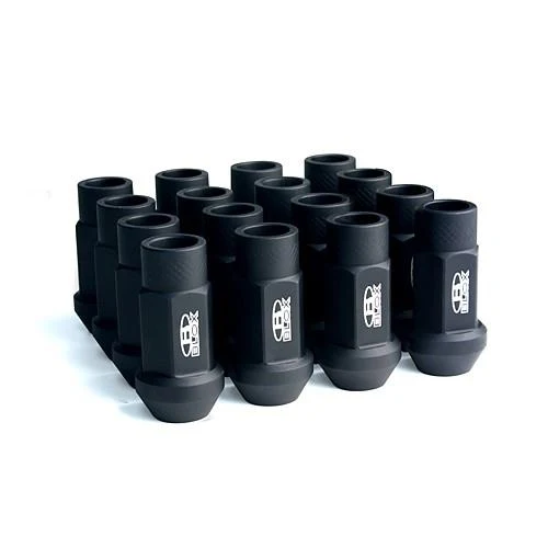 BLOX Racing Street Series Forged Lug Nuts - Flat Black 12 x 1.25mm - Set 20 (New Design)