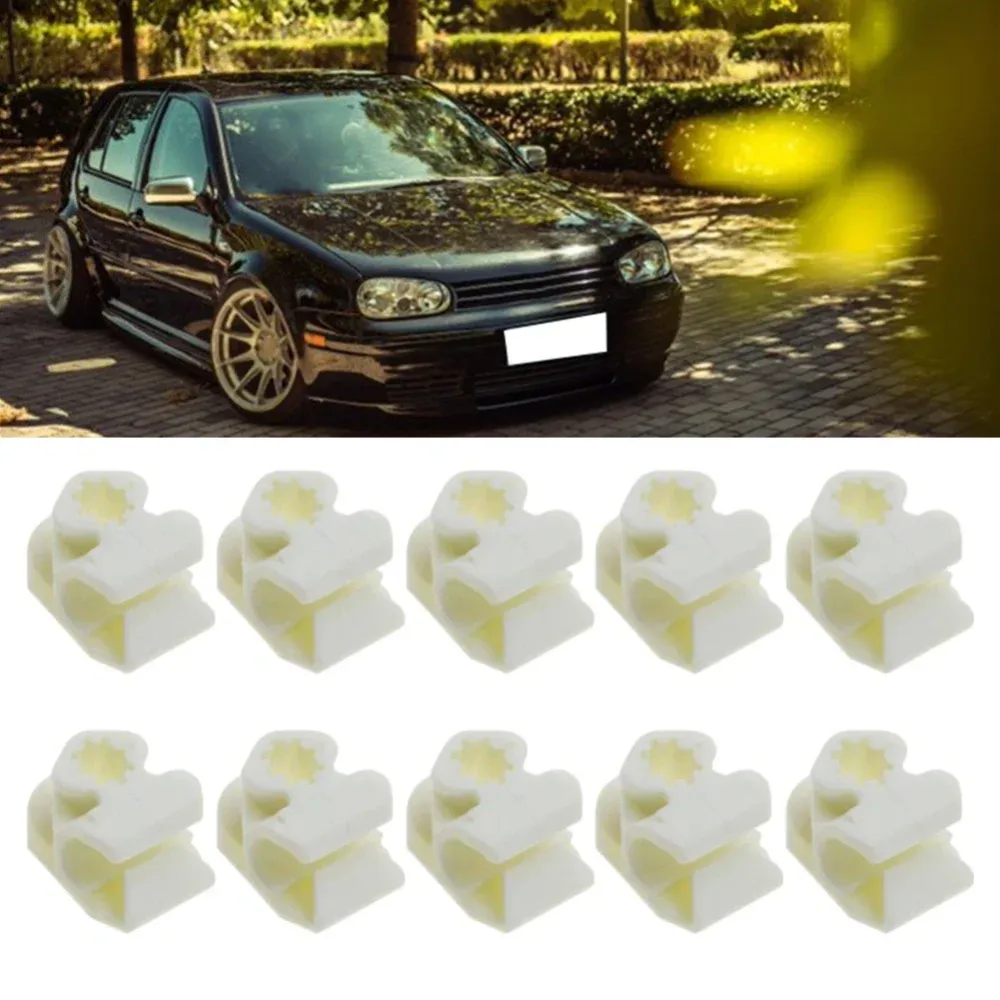 Brake Hose Clips Volkswagen Golf Mk4 6 Pack White Plastic, Secures Brake Hoses