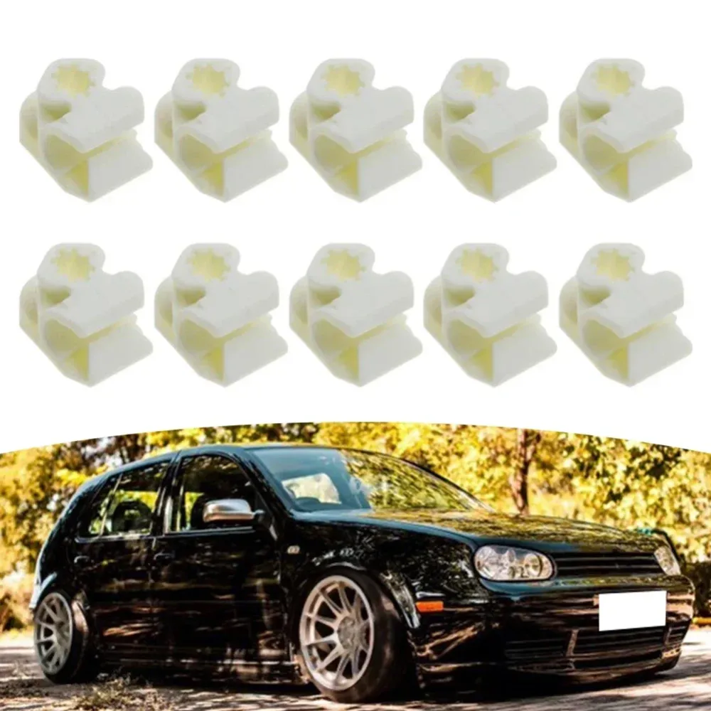 Brake Hose Clips Volkswagen Golf Mk4 6 Pack White Plastic, Secures Brake Hoses