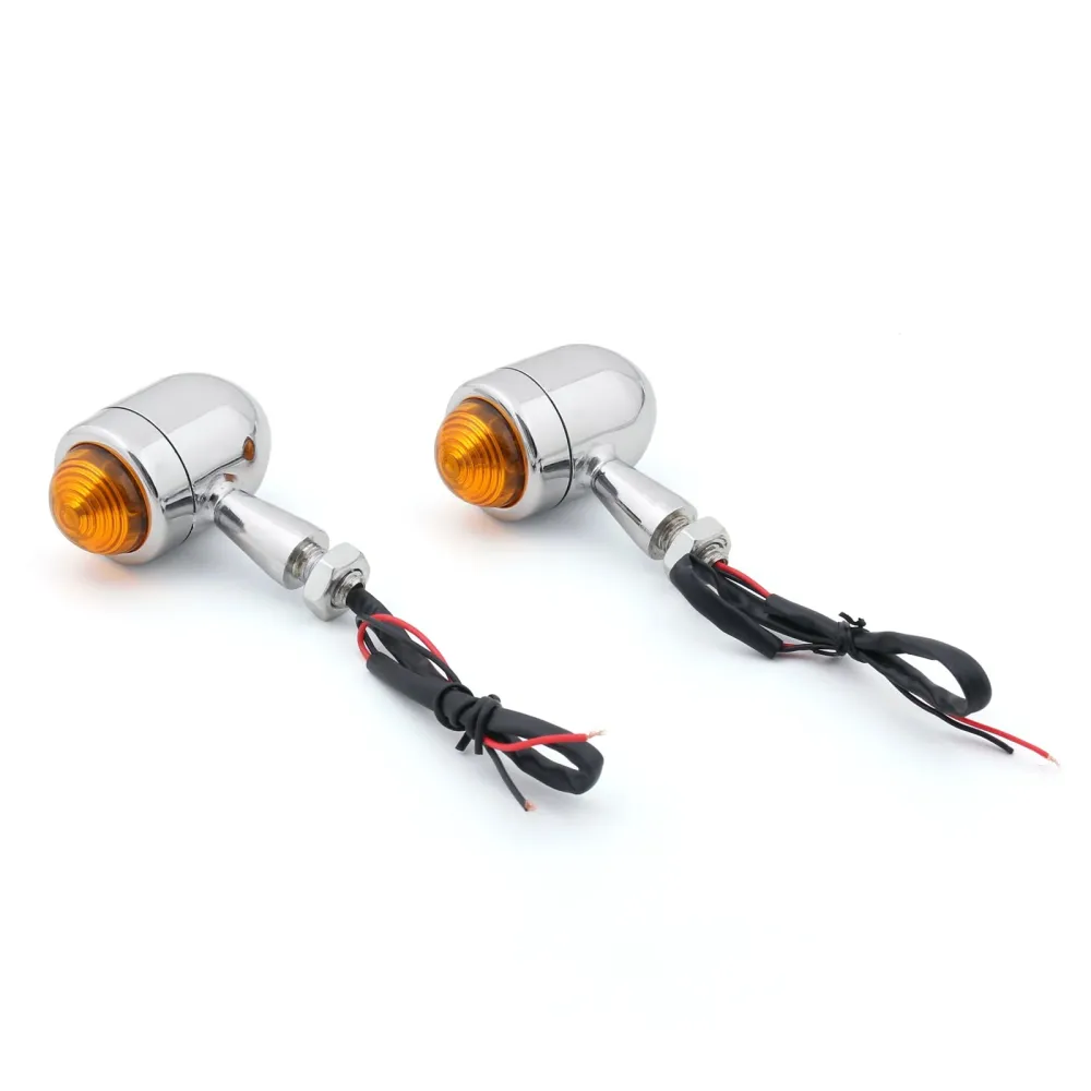 2x Bullet Mini Heavy Duty motorsykkel blinklys indikatorer lys blinkers svart