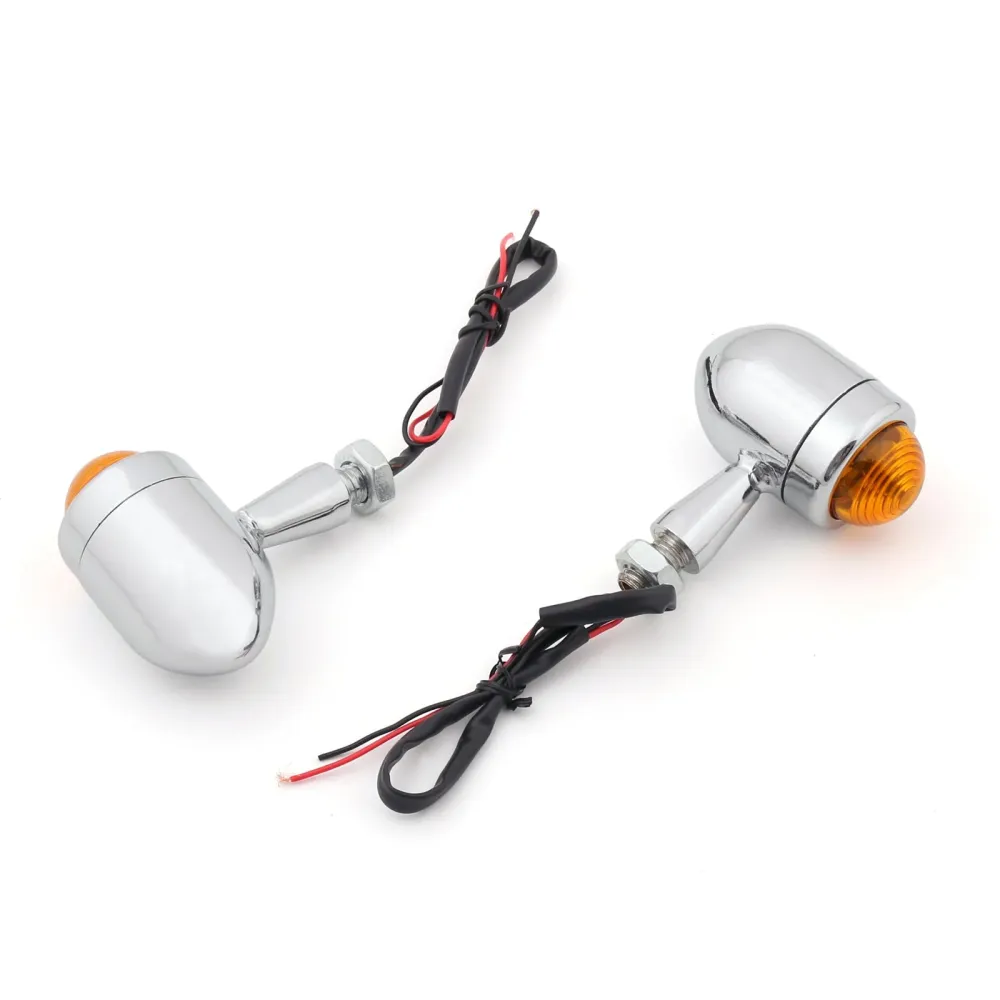 2x Bullet Mini Heavy Duty motorsykkel blinklys indikatorer lys blinkers svart