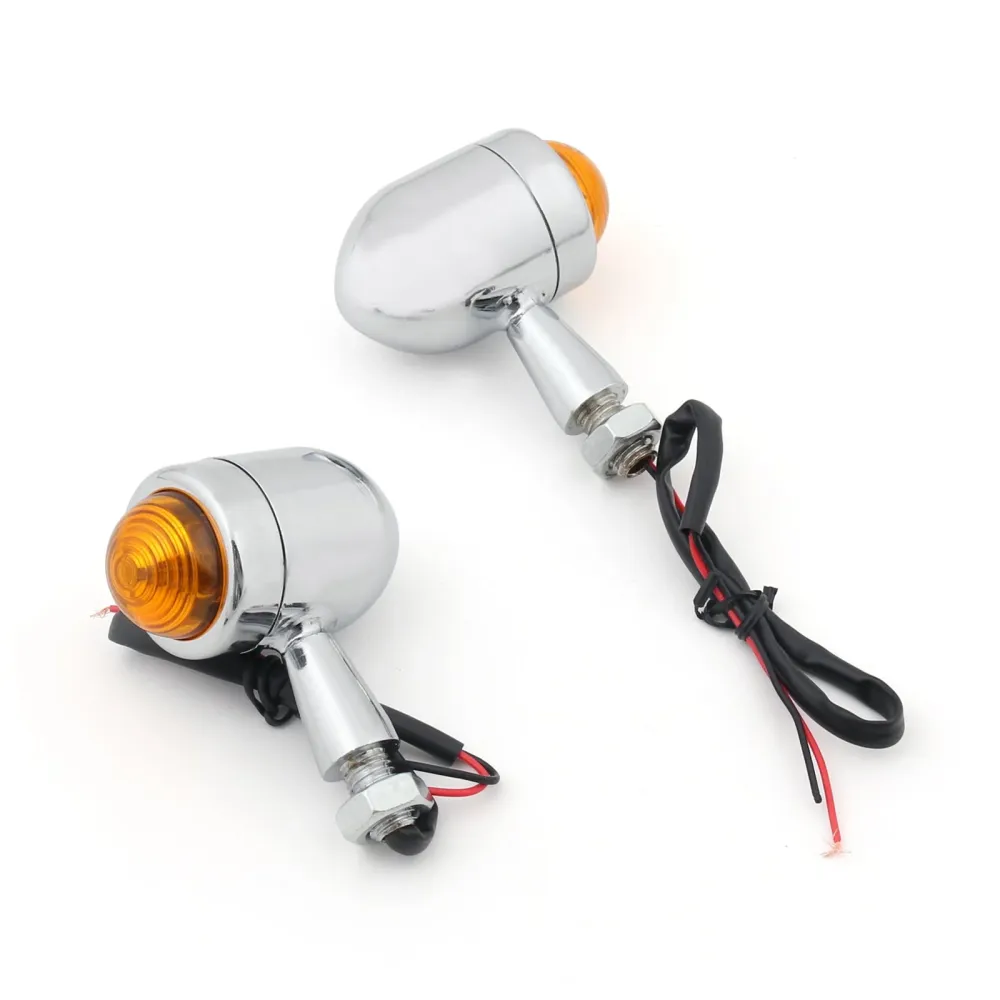 2x Bullet Mini Heavy Duty motorsykkel blinklys indikatorer lys blinkers svart