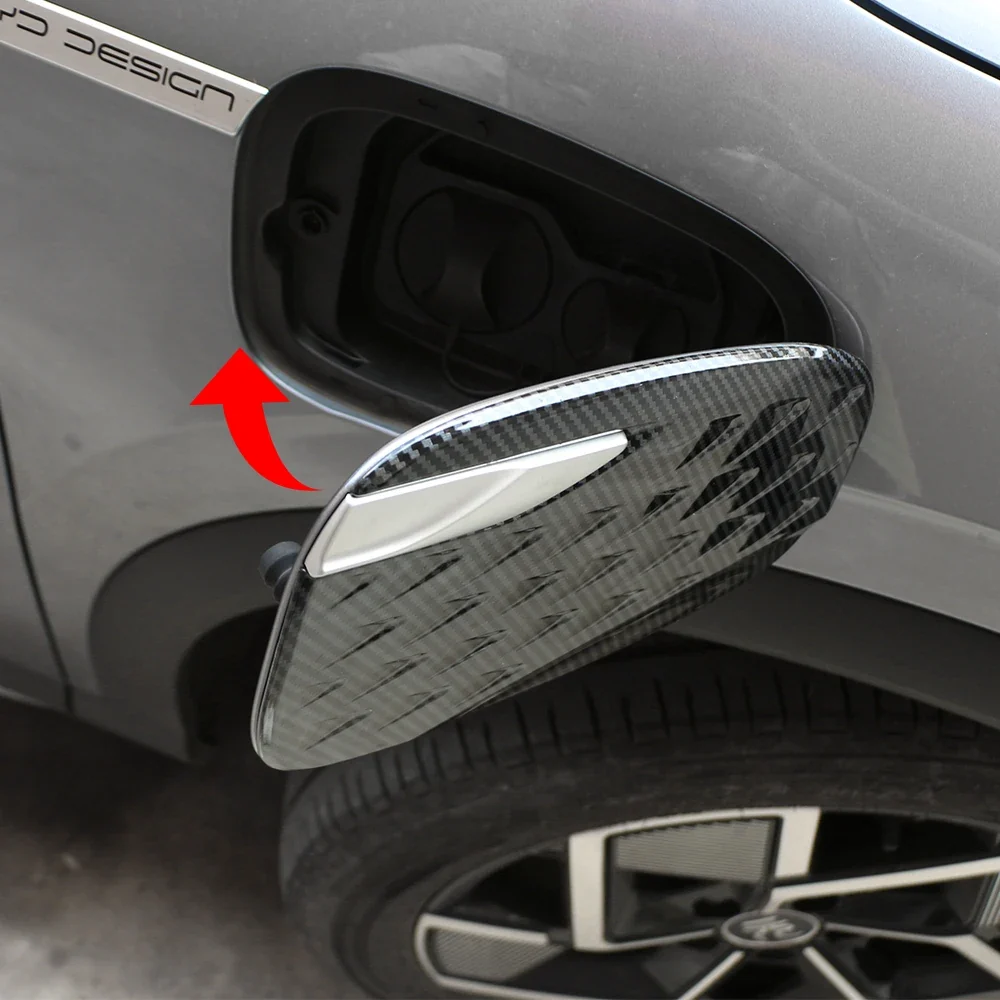 BYD Atto3 Imitation Carbon Charging Port And Fuel Tank Trim Sticker ABS