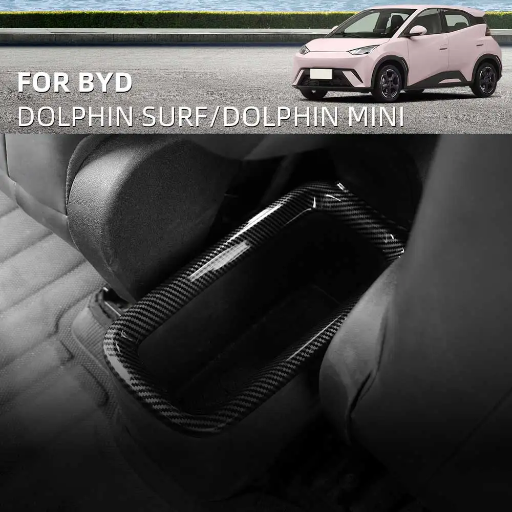 BYD Dolphin Rear Console Sticker Cover ABS Carbon Fiber Pattern
