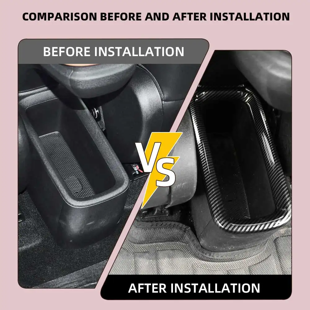 BYD Dolphin Rear Console Sticker Cover ABS Carbon Fiber Pattern