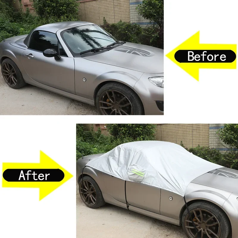 Car Cover Mazda MX-5 NC 2009-2015 Outdoor Waterproof Polyester Taffeta Silver Shield All-Weather Protection
