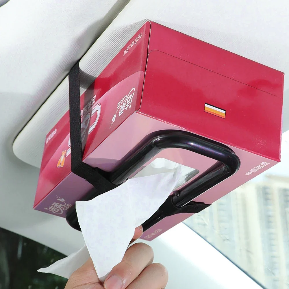 Car Tissue Holder Clip Sun Visor and Back Seat, Hanging Napkin Box