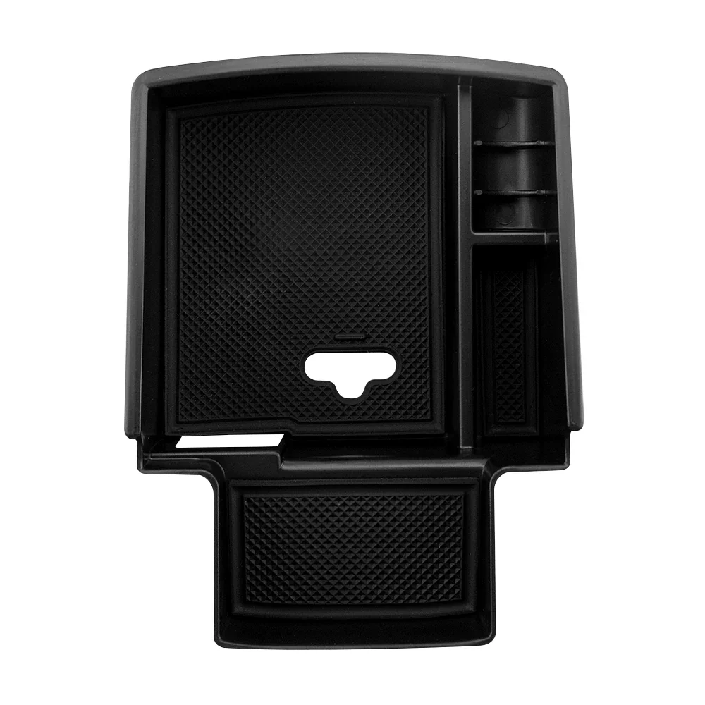 Center Console Armrest Organizer Tray Audi Q5 ABS Plastic Silicone Black Non-Slip Mat