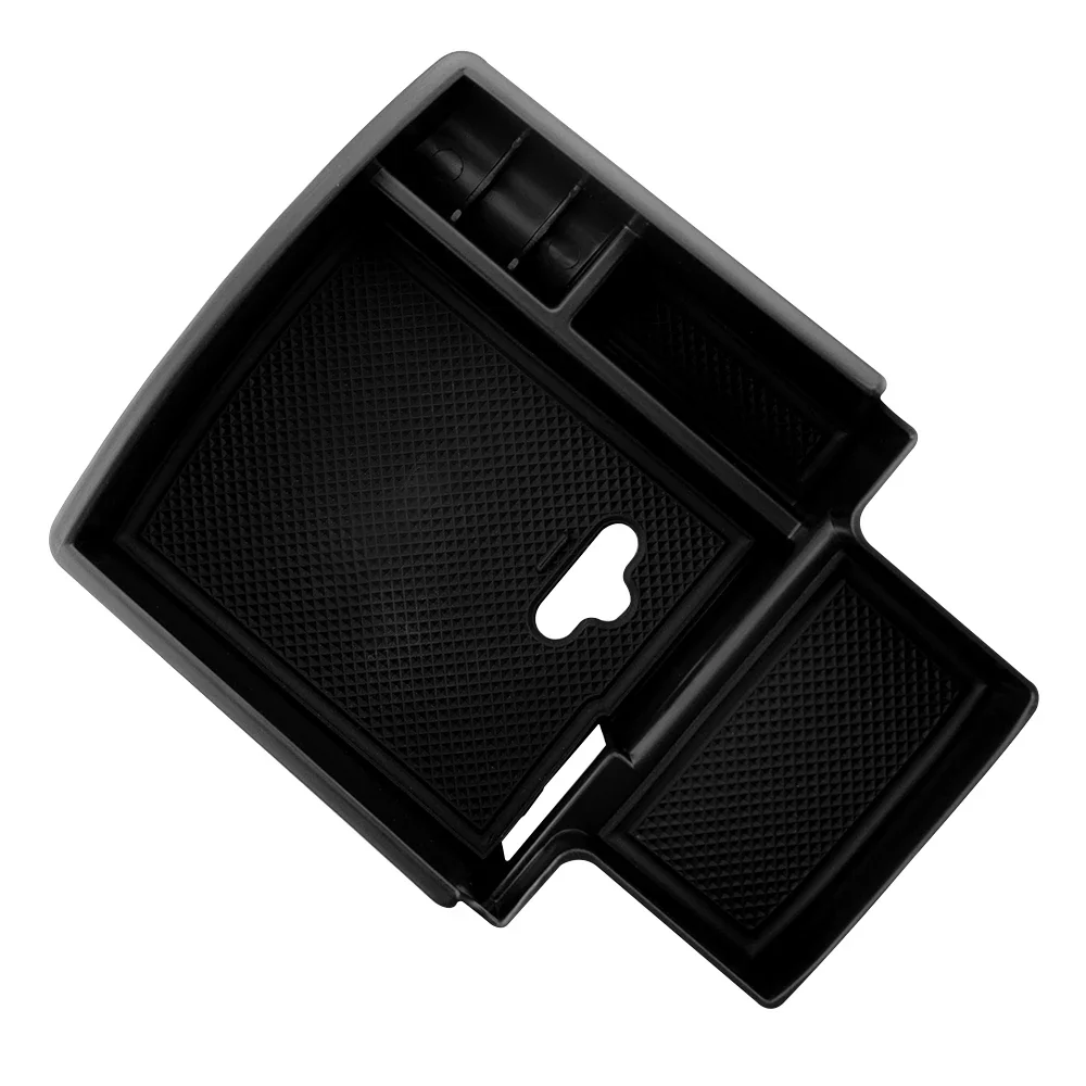 Center Console Armrest Organizer Tray Audi Q5 ABS Plastic Silicone Black Non-Slip Mat
