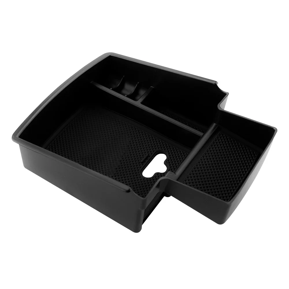 Center Console Armrest Organizer Tray Audi Q5 ABS Plastic Silicone Black Non-Slip Mat