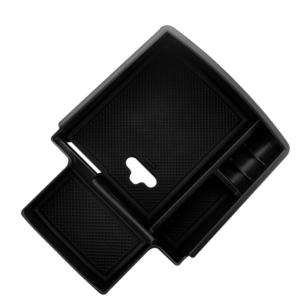 Center Console Armrest Organizer Tray Audi Q5 ABS Plastic Silicone Black Non-Slip Mat