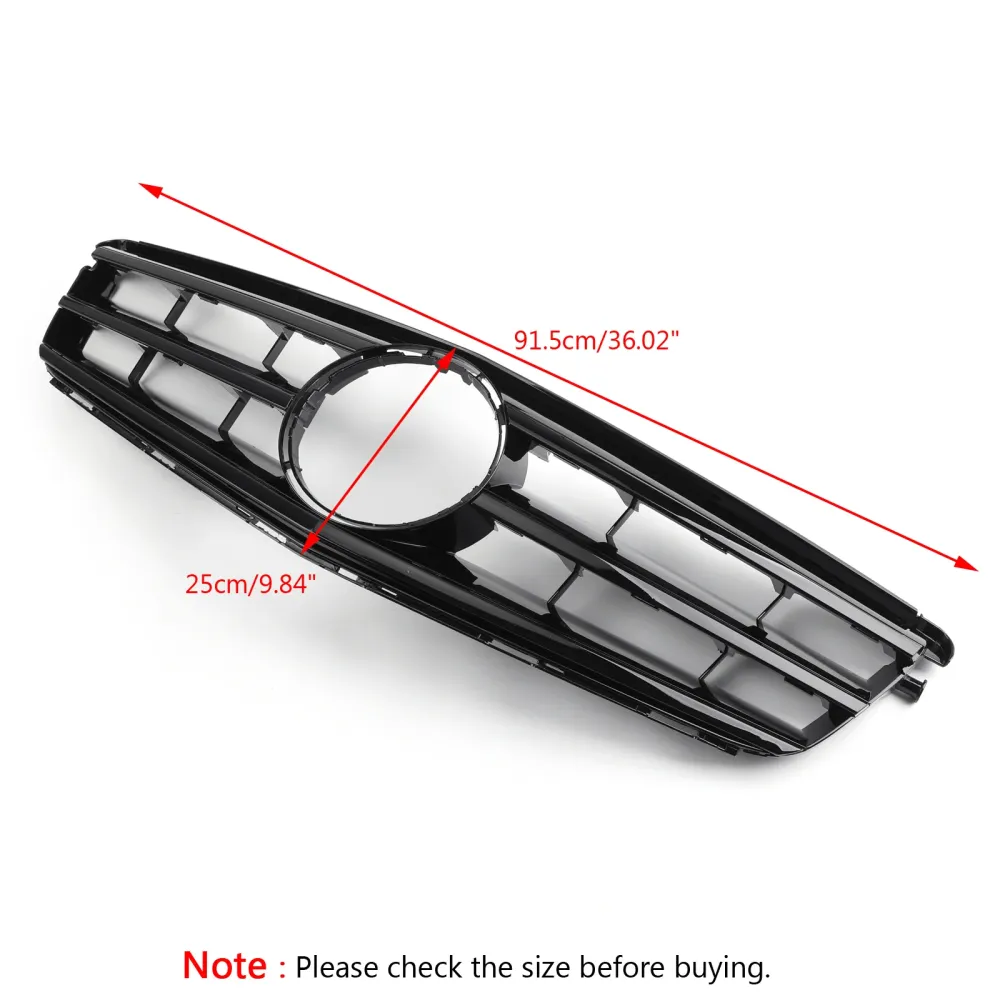 C-klasse W204 2008-2014 Benz med LED-emblem C300/C350 sort frontgrill generisk