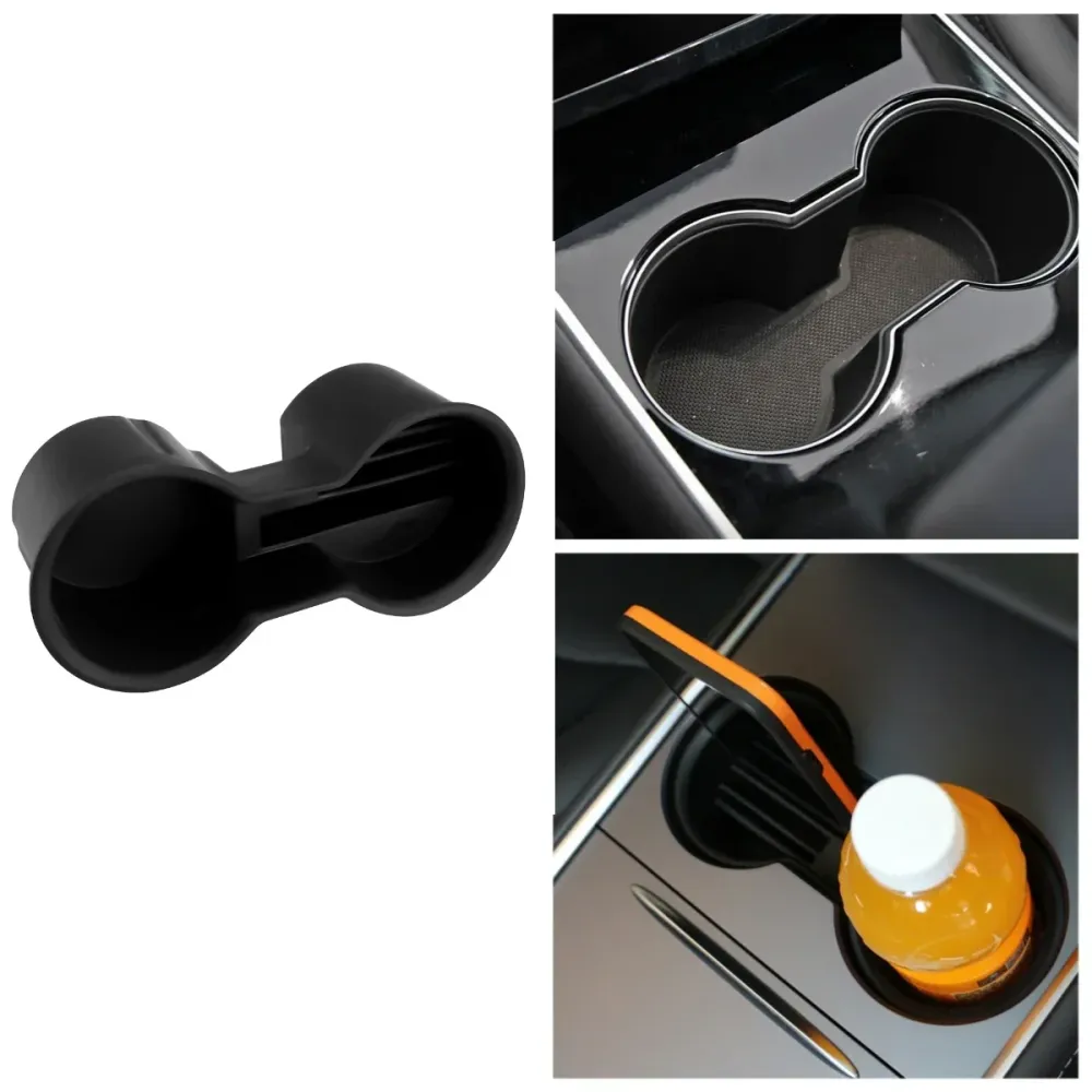 Cup Holder Insert Tesla Model 3 and Model Y, Non-Slip Silicone Center Console Organizer Phone