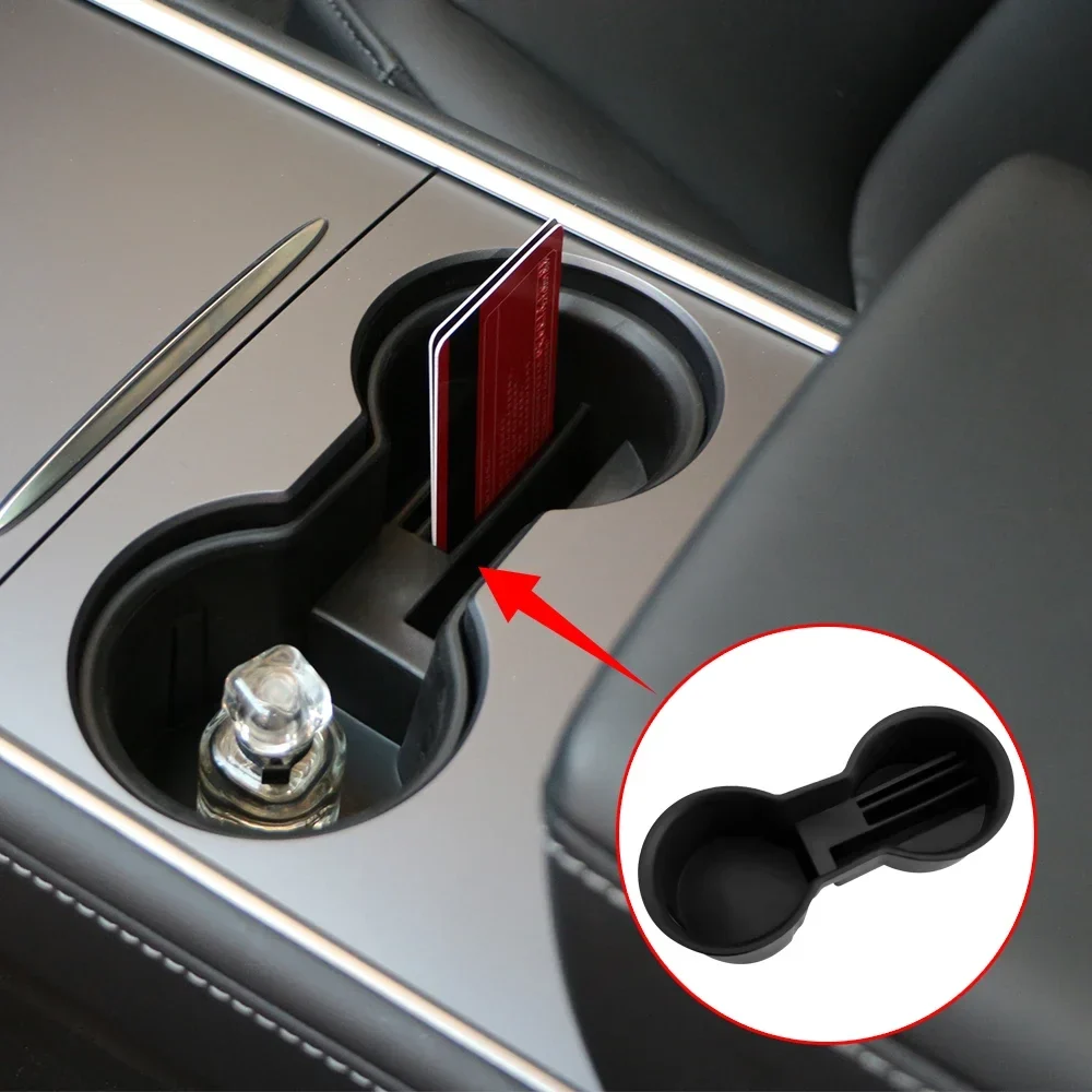 Cup Holder Insert Tesla Model 3 and Model Y, Non-Slip Silicone Center Console Organizer Phone