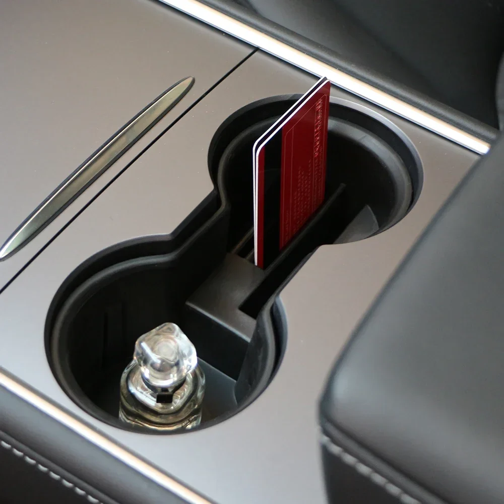 Cup Holder Insert Tesla Model 3 and Model Y, Non-Slip Silicone Center Console Organizer Phone