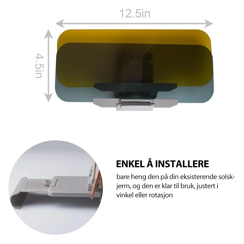 Dag- og natt-antirefleks bil frontrute visir