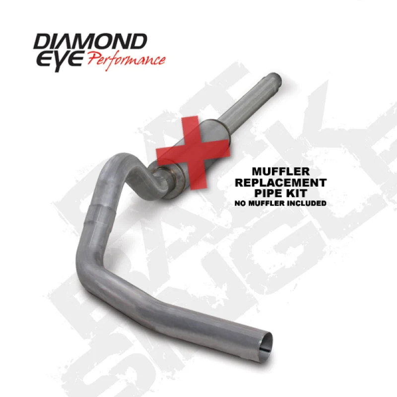 Diamond Eye KIT 4in Catback MFLR RPLCMENT PIPE Single AL: 94-97 FORD 7.3L F250/F350 PWRSTROKE