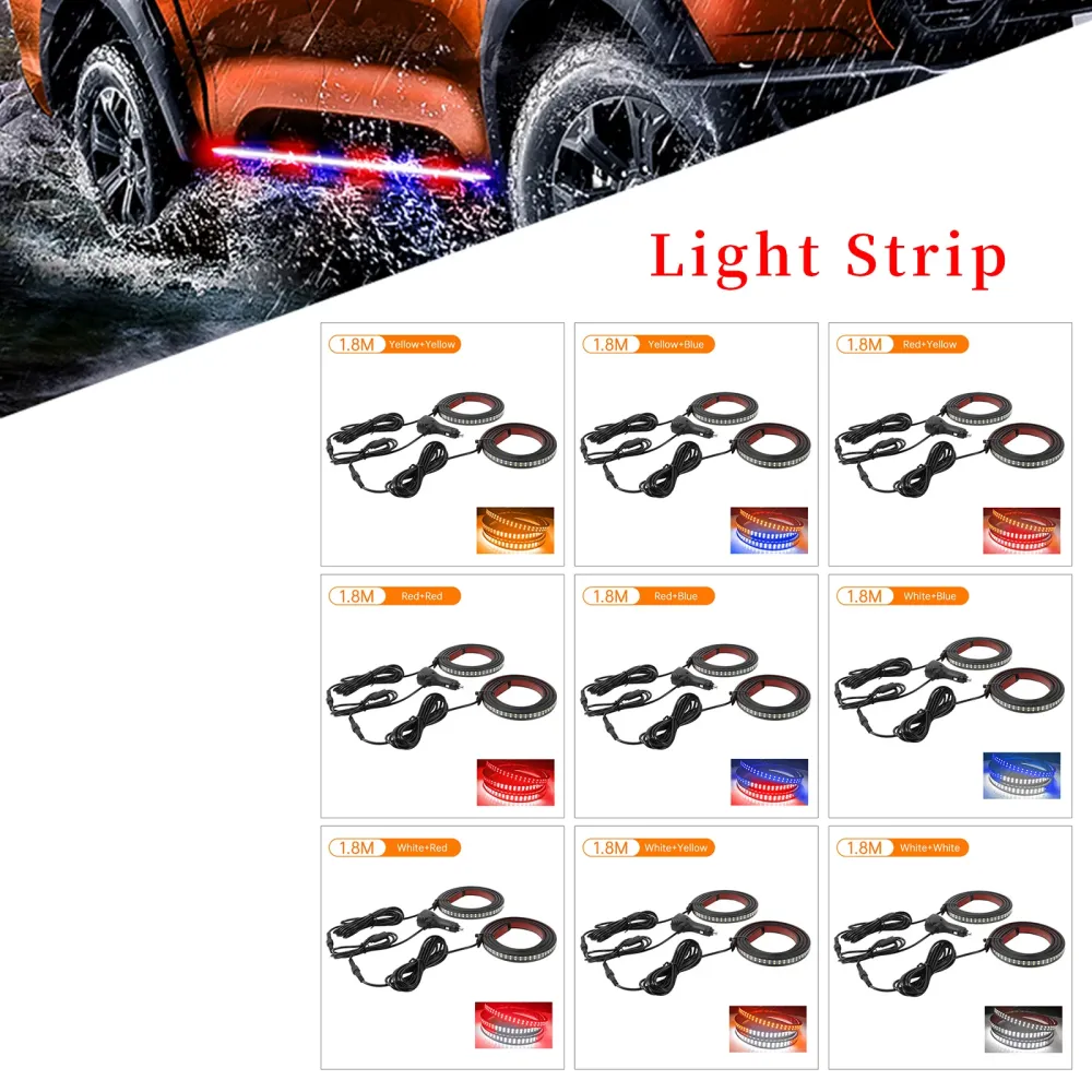 Dobbeltfarge løpstavle sidetrinn LED -lysstrimler pickup