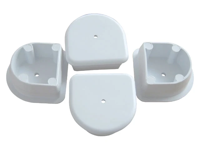 Dockedge, Dock profil dobbel D deksel, hvit (2 stk)