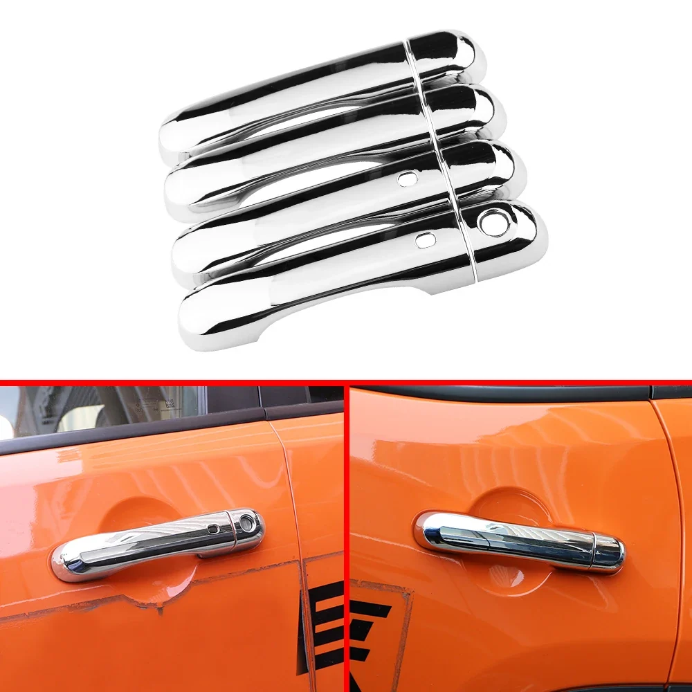 Door Handle Decoration Covers Jeep Renegade ABS Chrome Finish Exterior Trim Protection