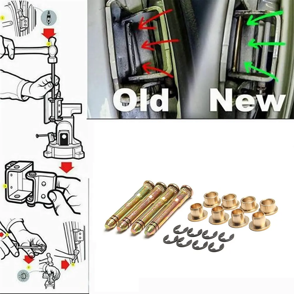 Door Hinge Pin Repair Kit Honda Civic DH-1004 Iron Bushing Four Hinges Bolts On
