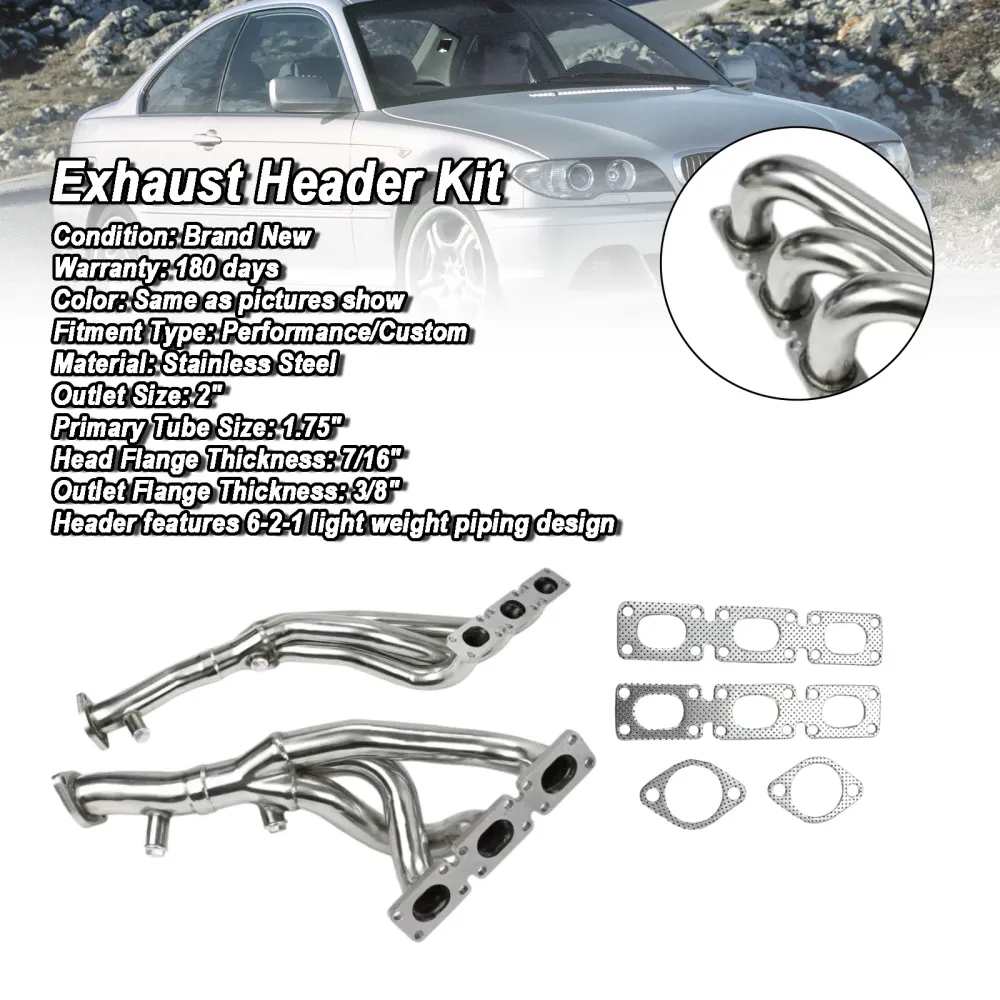 Eksosoverskrift Manifold Fit BMW E46 E39 Z4 2.5L 2.8L 3.0L L6 2001-2006