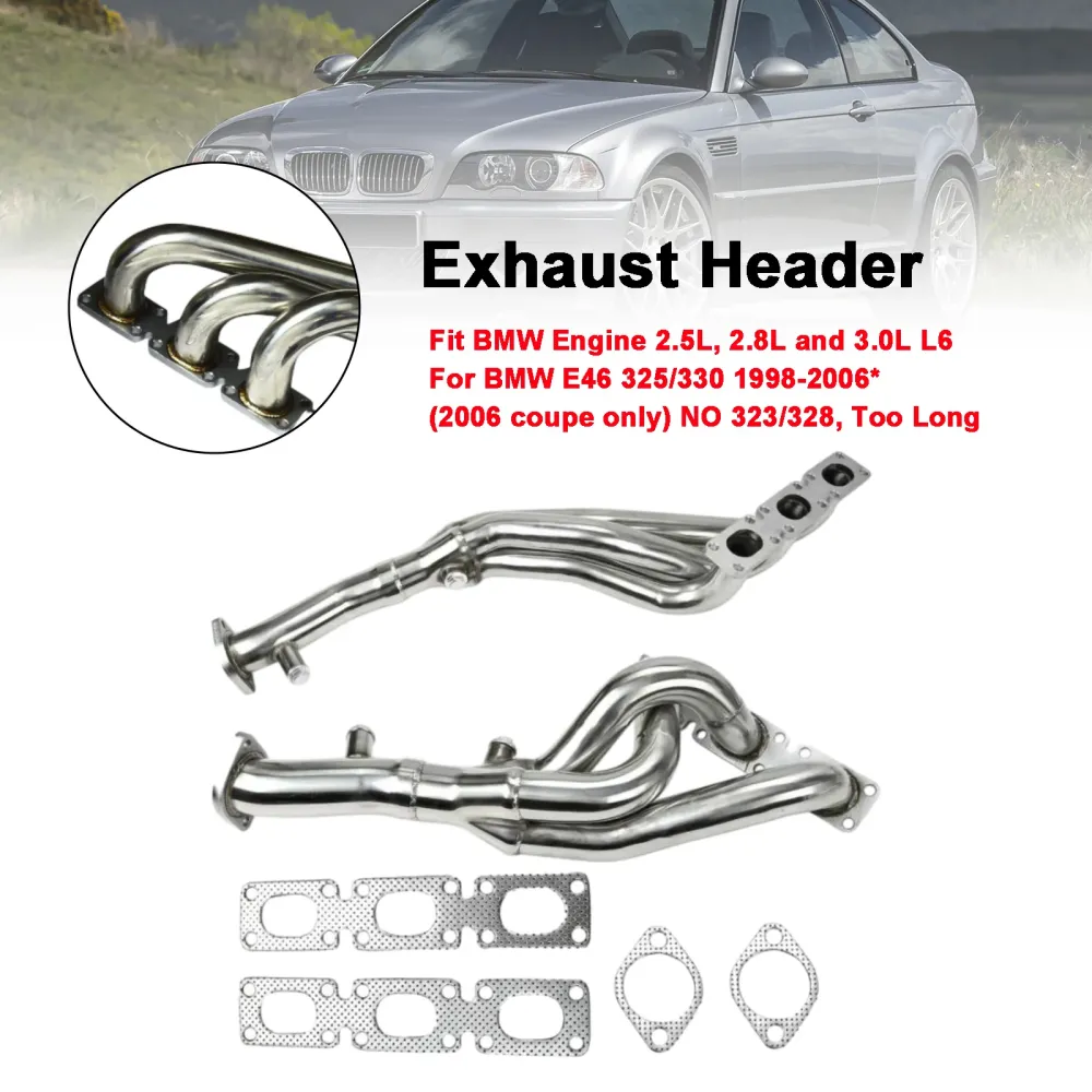 Eksosoverskrift Manifold Fit BMW E46 E39 Z4 2.5L 2.8L 3.0L L6 2001-2006