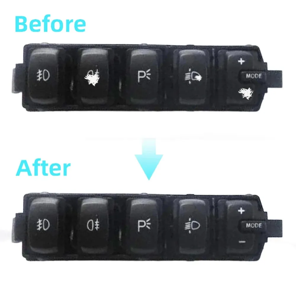 Fiat Croma Plastic Fog Light Switch Decals, Repair Sticker Worn Button