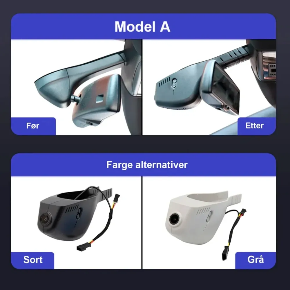 FITCAMX Integrert 4K Dashcam (foran+bak)