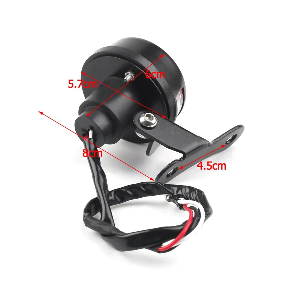 Rød flamme brann bak baklys bremselys Harley Cafe Racer Bobber, 2 farger