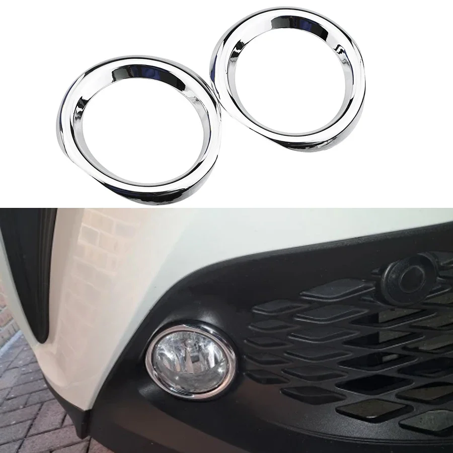 Fog Light Ring Toyota C-HR 2017-2019 ABS Chrome Front Bumper Lamp Surrounds Kit