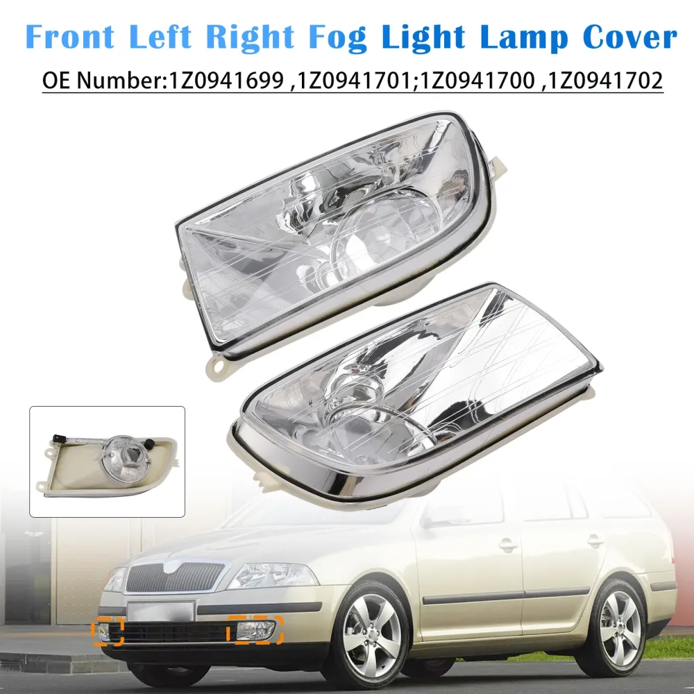 Front Fog Light Lamp Cover 1Z0941701 1Z0941702 Skoda Octavia II 04-08