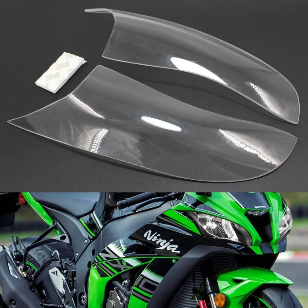Front frontlys linsebeskyttelsesdeksel passer Kawasaki ZX-10R ZX 10R 16-18 Røyk generisk