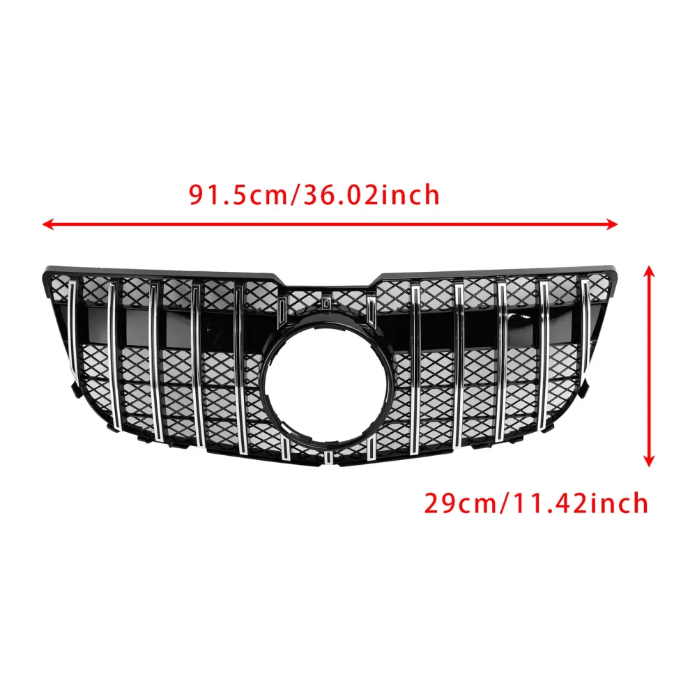 Front Grille Grill Mesh Chrome Mercedes Benz GLK X204 2013-2015 GT