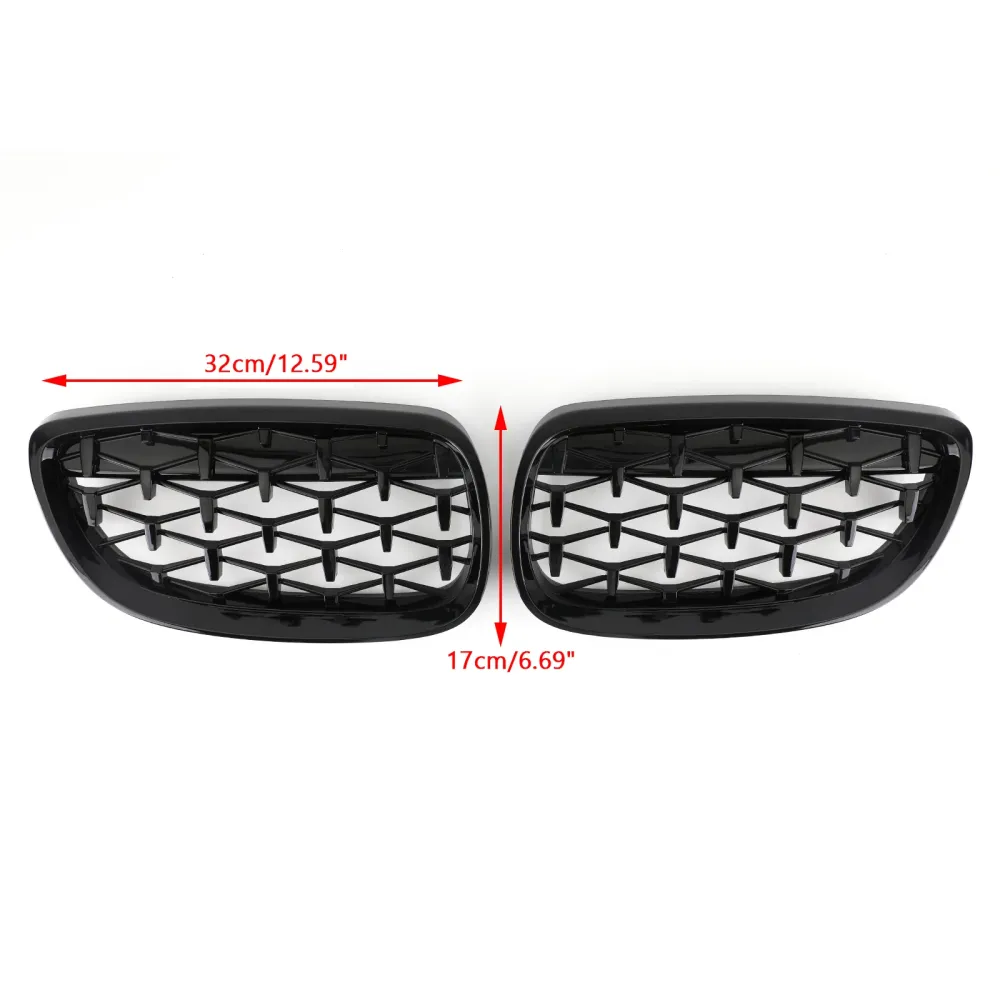 Front nyregitter grill passet BMW 2007-2010 E92 E93 328i 335i 2dr Meteor svart generisk