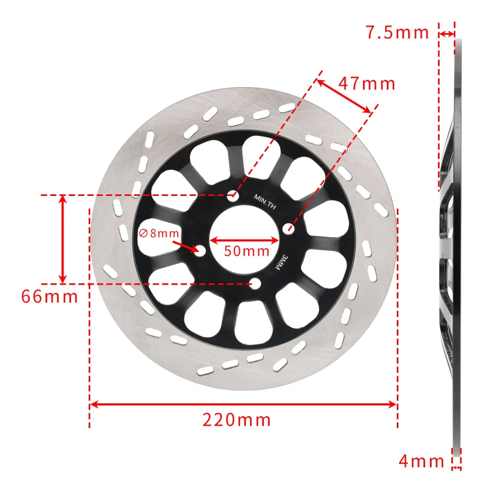 Front solid bremseskive rotor 220mm Suzuki GN125 NF41A 4T GN125E 1982-2001
