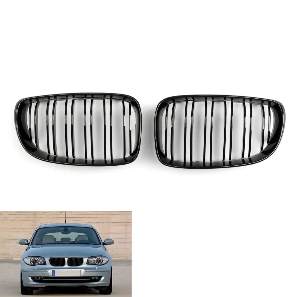 Frontgitter BMW 1-serie E81 E87 E82 E88 128i 135i 2008-2012 Glans Black Generic