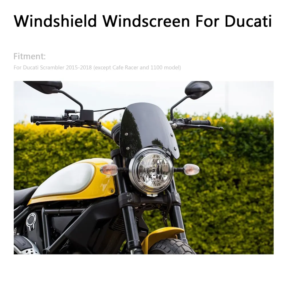 Frontrute frontrute vind deflektor beskyttelse 15-2018 Ducati Scrambler generisk